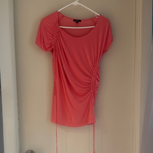 Jacob Coral Ruched Short Sleeve Top - Picture 1 of 6